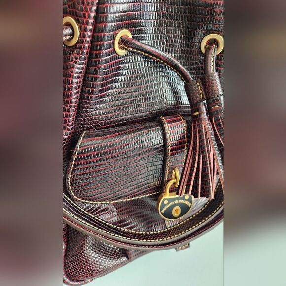 Dooney & Bourke Lizard Embossed Drawstring Shoulder Bag - Picture 15 of 15